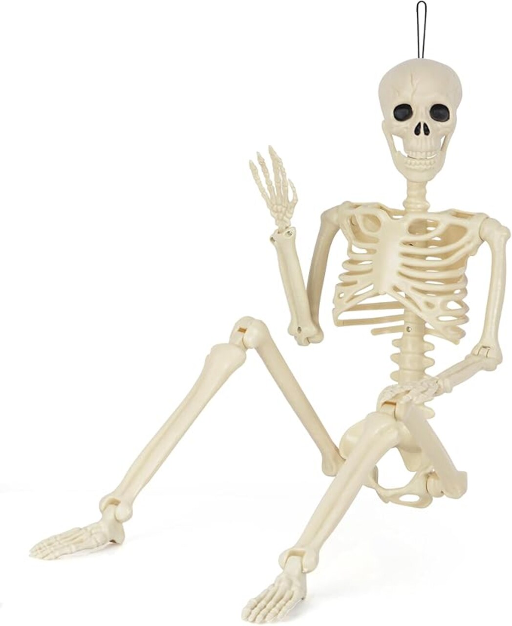 36 Inch Skeleton Halloween Decor, Halloween Skeleton with Movable Joint, Skeleton for Halloween Haunted House Accessories Bar Graveyard, Party Supplies, Halloween Decoration Outdoor Skeleton